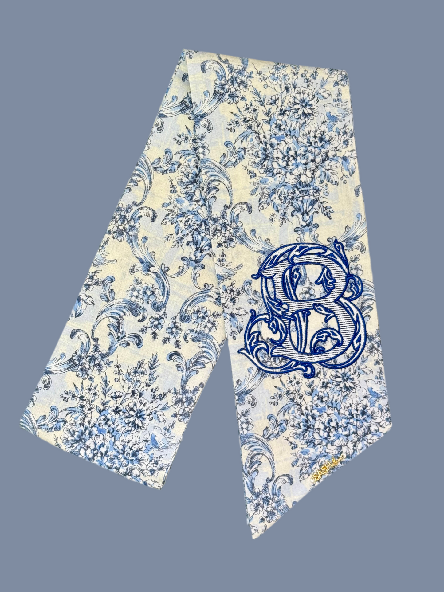 Custom B on Blue & White