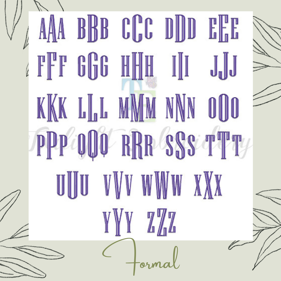 Font- Formal – SASHafras